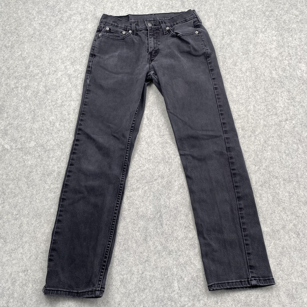 Levis 514 Jeans Mens 29x30 (27x27) Gray Charcoal Wash Straight Denim Pants